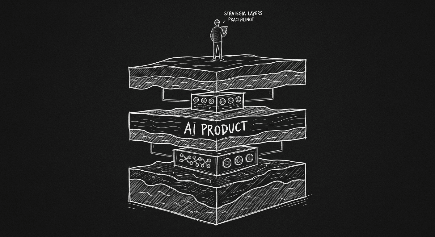 Sketch of GenAI product strategy layers as geological strata